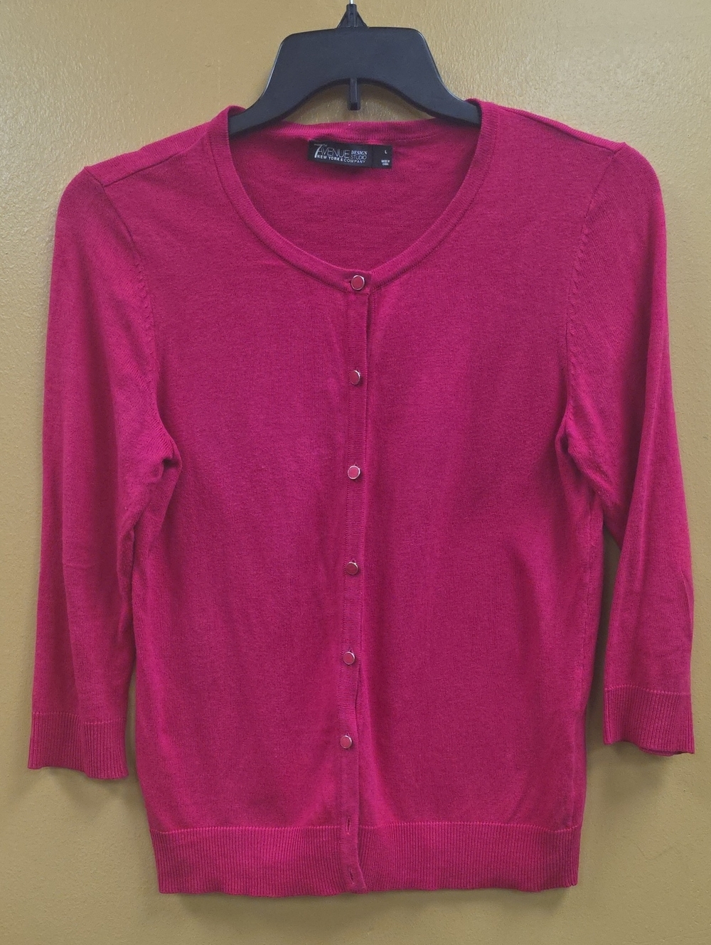 Apt. 9 Raspberry Pink Lightweight Button-Front Cardigan